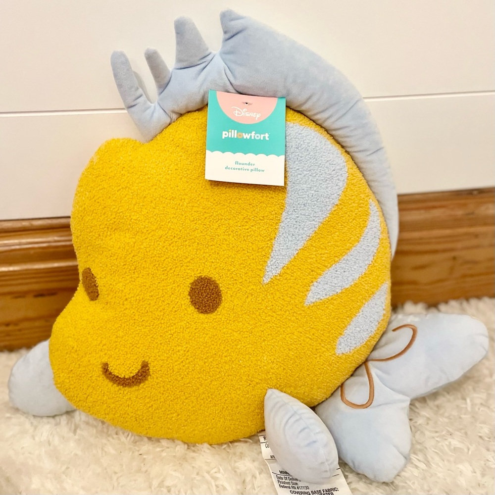 Disney Collection Princess Ariel Flounder Kids Pillow Buddy‎